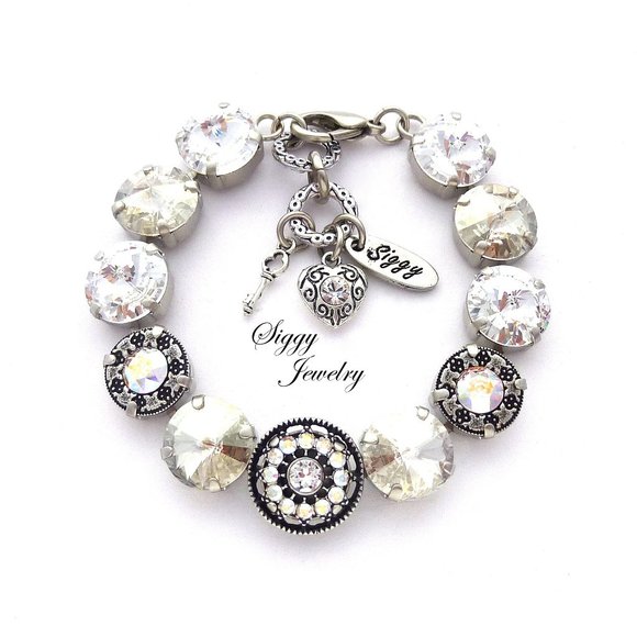 Swarovski Crystal N Ice Clear Embellished Bracelet - Picture 1 of 8